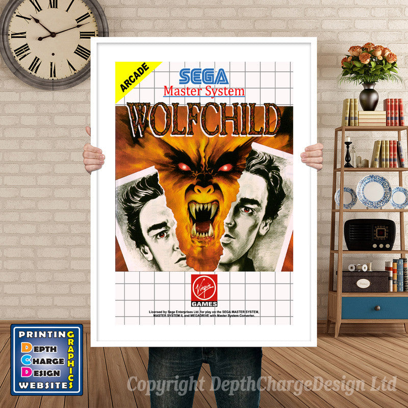 Wolfchild_Eu- Sega Mastersystem Inspired Retro Gaming Poster A4 A3 A2 Or A1