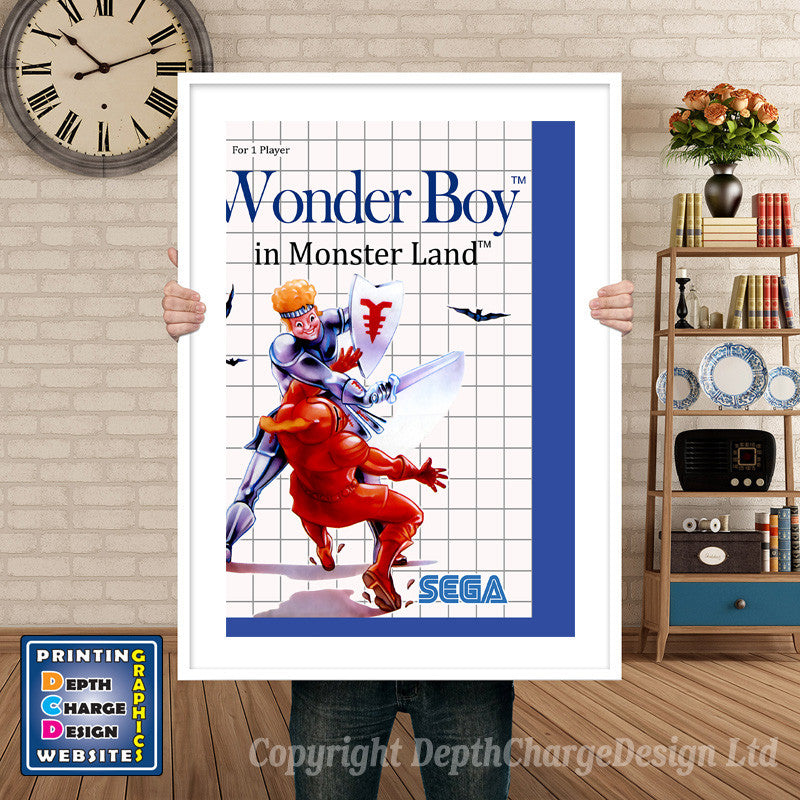 Wonder Boy In Monster Land Eu- Sega Mastersystem Inspired Retro Gaming Poster A4 A3 A2 Or A1