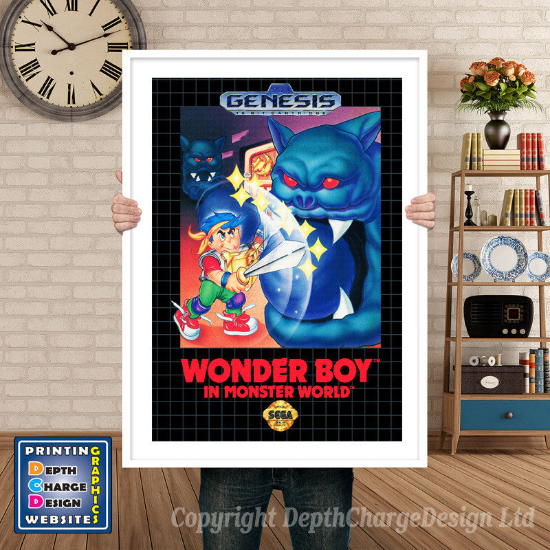 Wonder Boy In Monster World - Sega Megadrive Inspired Retro Gaming Poster A4 A3 A2 Or A1