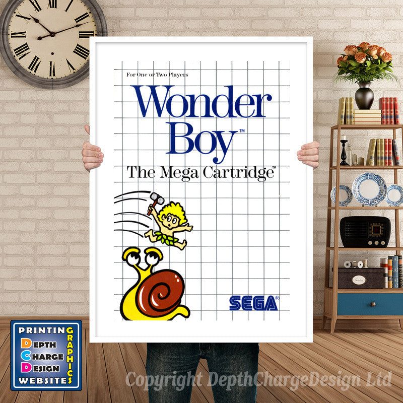 Wonderboy Au- Sega Mastersystem Inspired Retro Gaming Poster A4 A3 A2 Or A1