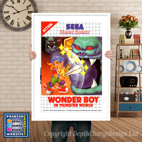 Wonderboy In Monster World Au- Sega Mastersystem Inspired Retro Gaming Poster