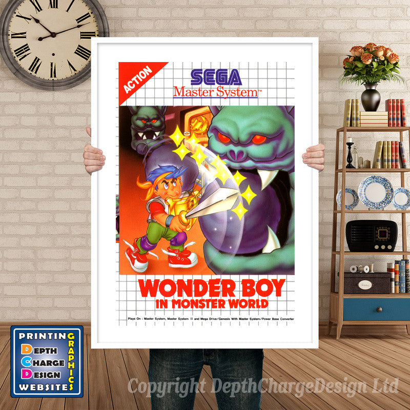 Wonderboy In Monster World Au- Sega Mastersystem Inspired Retro Gaming Poster A4 A3 A2 Or A1