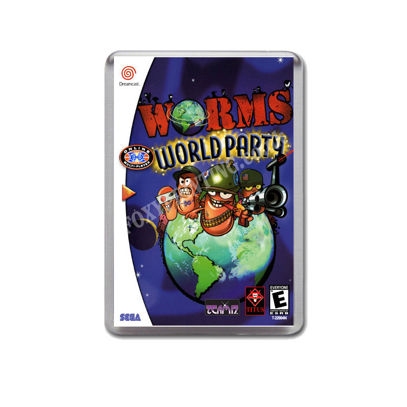 Worms World Party Sega Dreamcast Style Inspired Retro Game Magnet