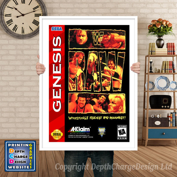 Wwf Raw - Sega Megadrive Inspired Retro Gaming Poster
