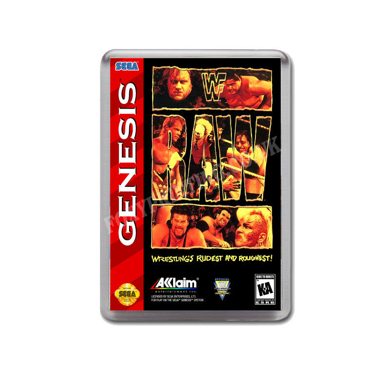 Wwf Raw Game Style Inspired Sega Megadrive Retro Video Gaming Magnet