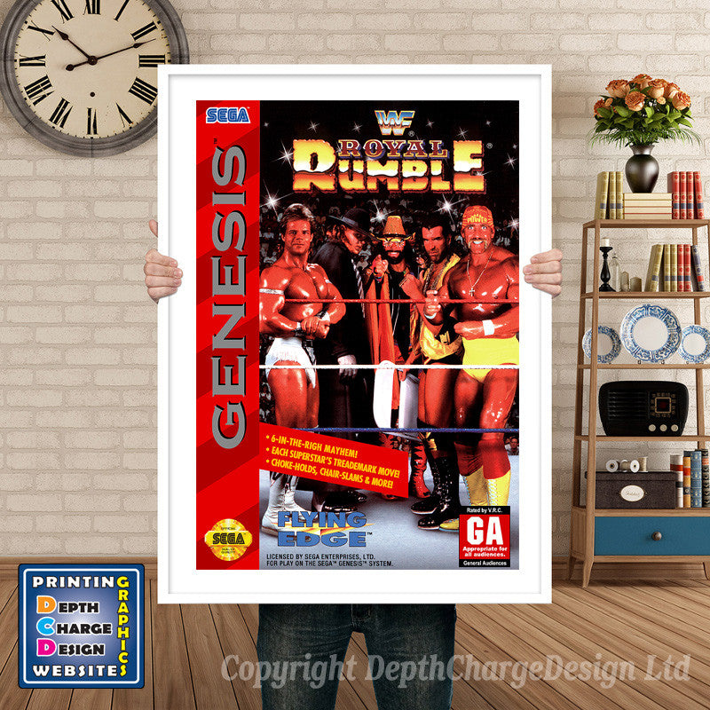 Wwf Royal Rumble - Sega Megadrive Inspired Retro Gaming Poster A4 A3 A2 Or A1