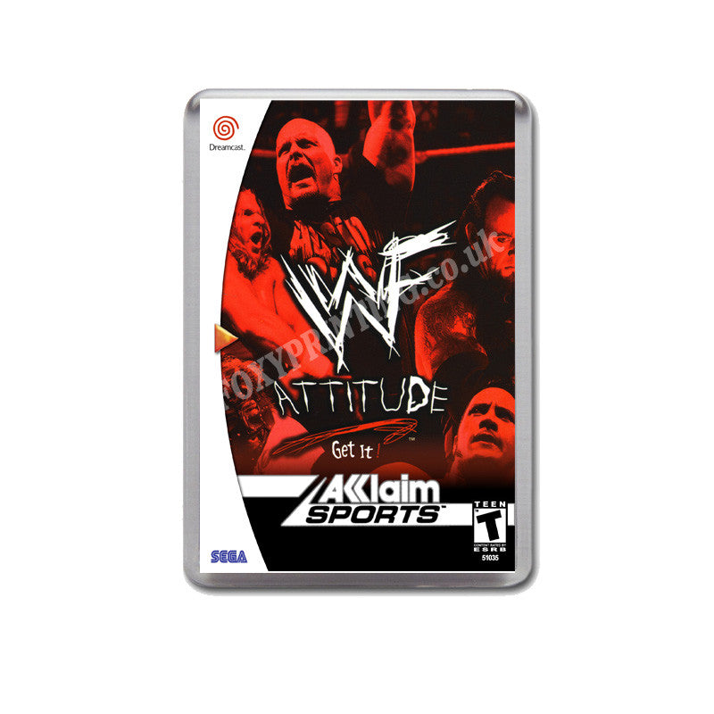 Wwf Attitude Sega Dreamcast Style Inspired Retro Game Magnet