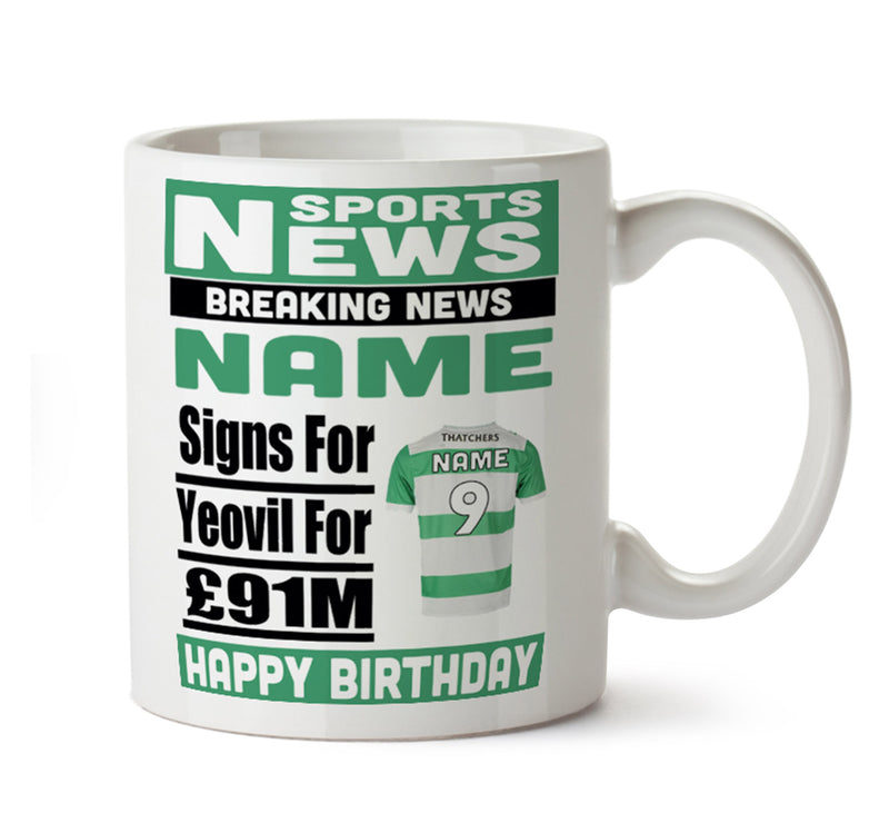 Personalised SIGNS FOR Yeovil Football Mug Personalised Birthday Mug