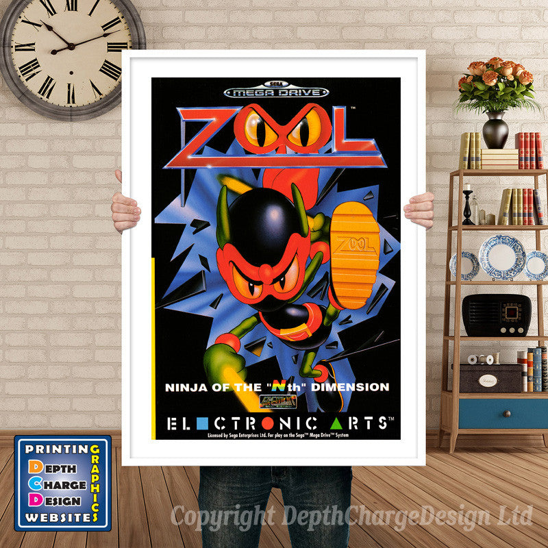 Zool Eu - Sega Megadrive Inspired Retro Gaming Poster A4 A3 A2 Or A1